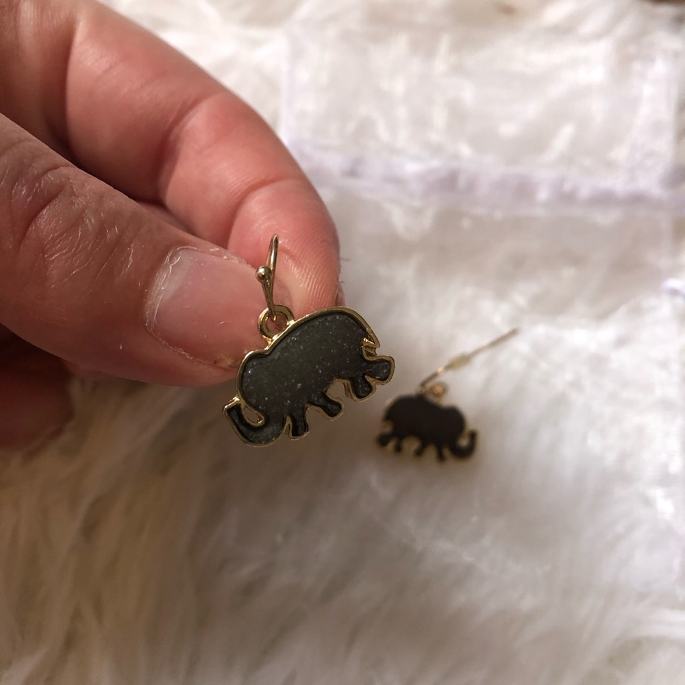 Elephant dangle earrings boho vibes